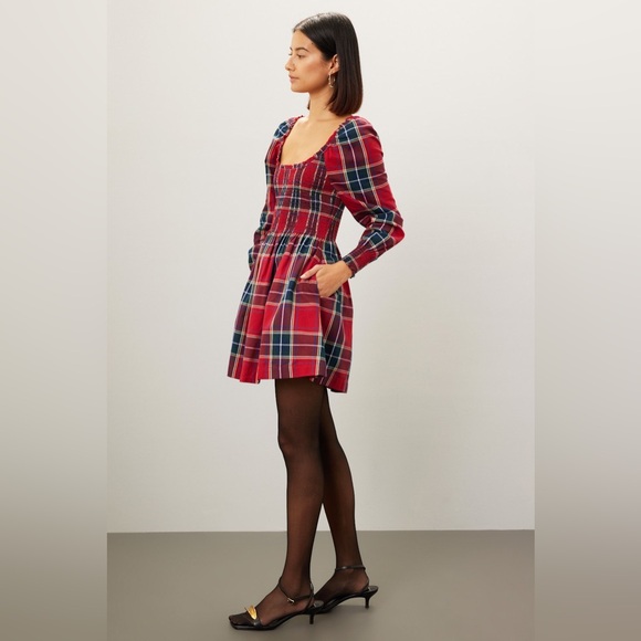 Hill House Red Plaid Long Sleeve Dress - Picture 2 of 11